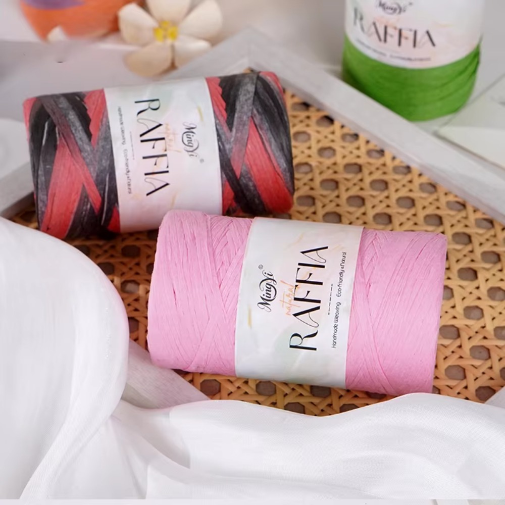 Crochet Bag Raffia - Filato di Rafia Multicolore Fai-da-Te, Corda