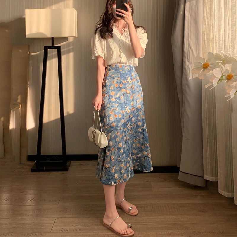 Midi Skirt Floral - Completo Estivo da Donna Due Pezzi: