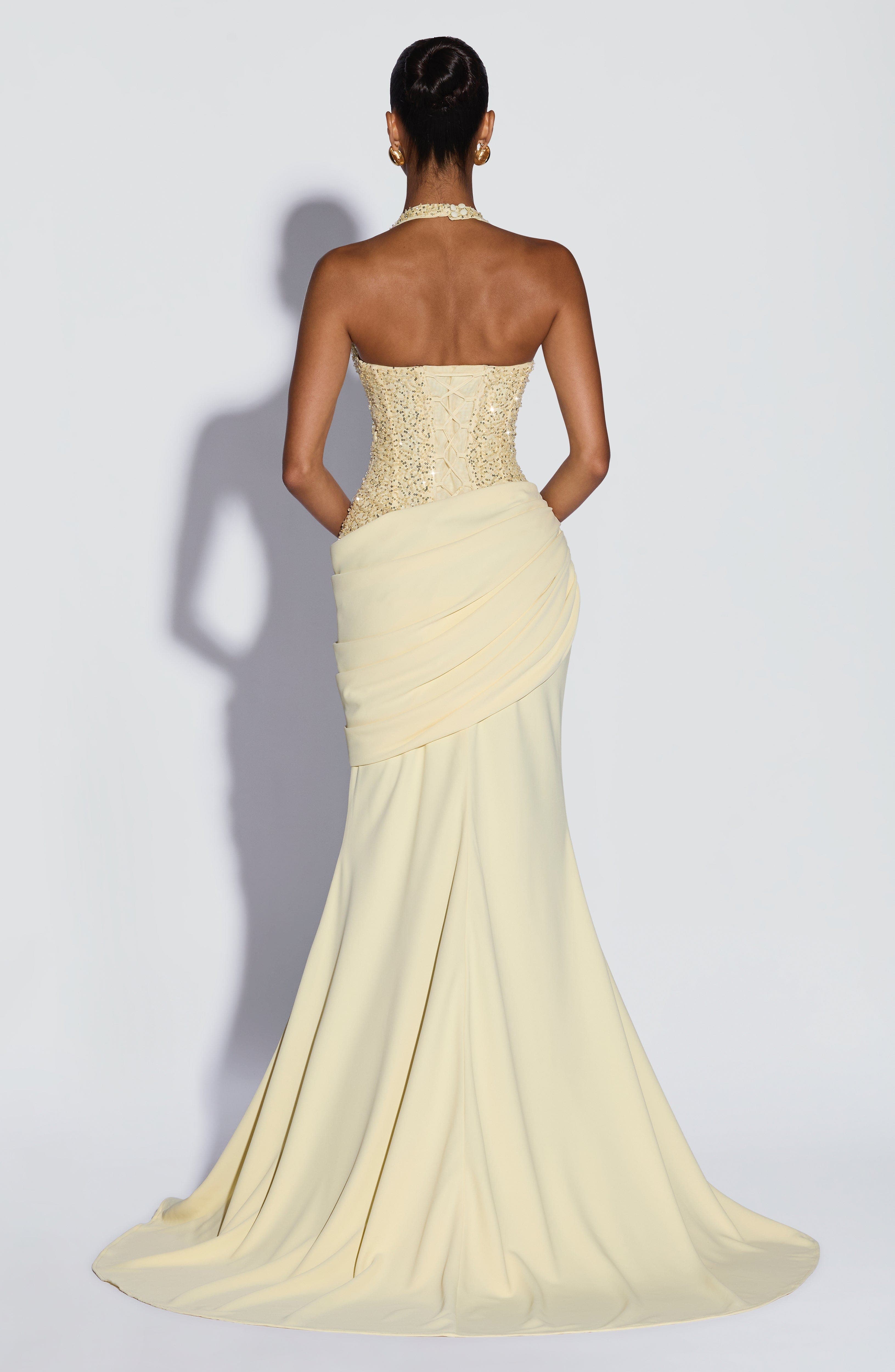 Maxi Dress Halter - Abito Lungo di Lusso con Paillettes