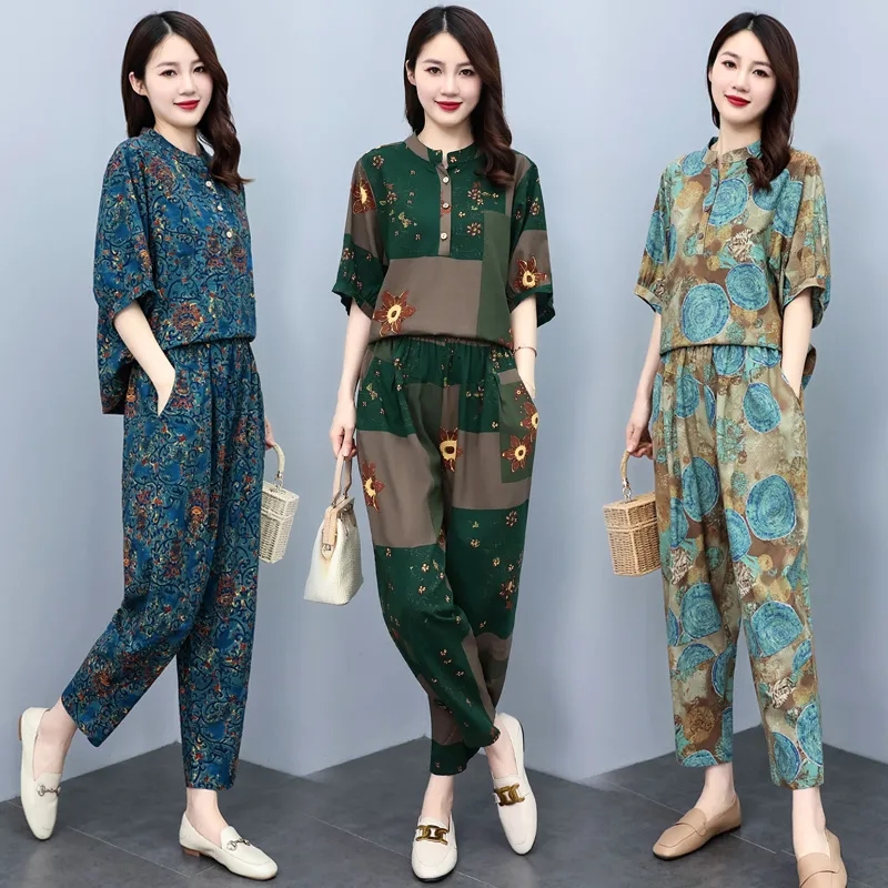Linen Pant Wide - Completo Estivo per Signore di Mezza