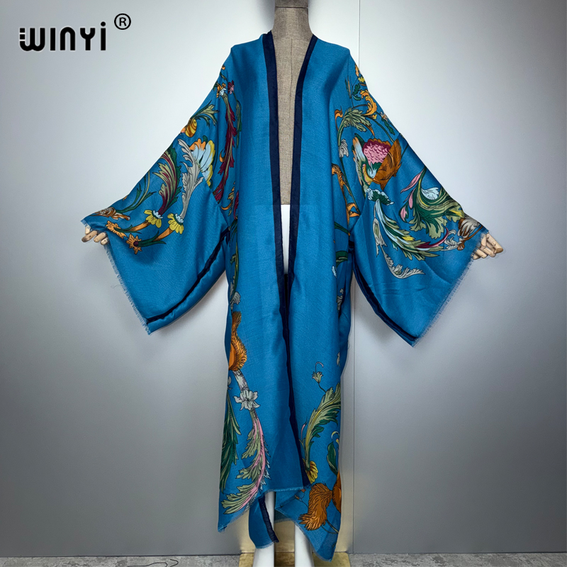 Cover Up Kaftan - WINYI Abito lungo kimono boho africano,