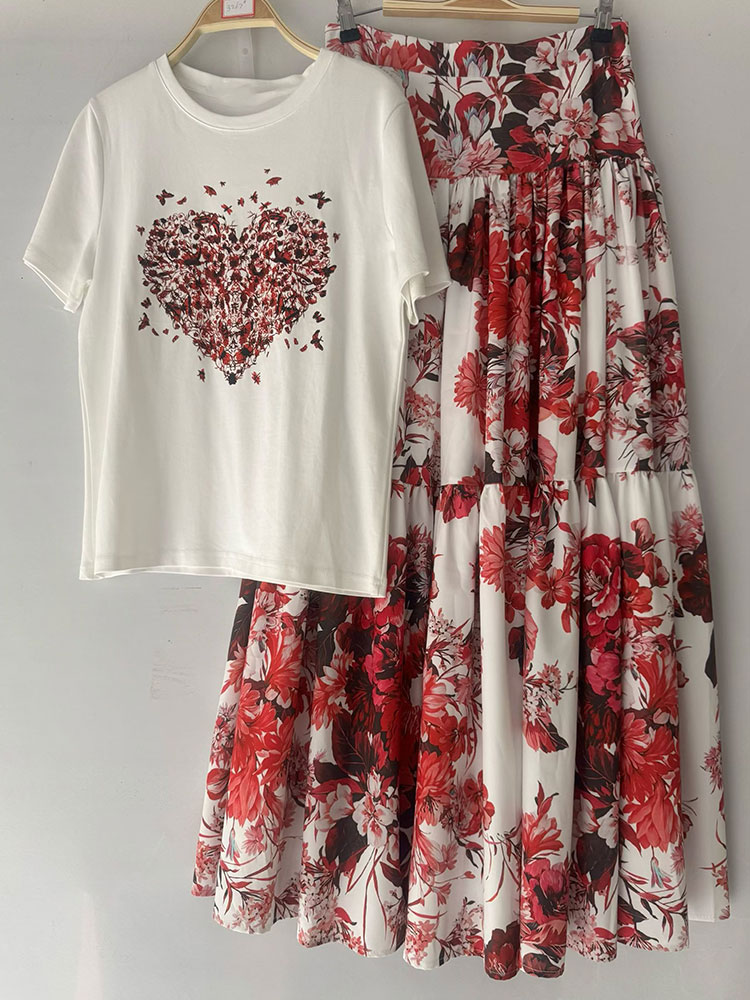Midi Skirt Floral - Completo coordinato estivo da donna 2026:
