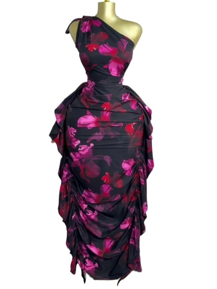 Midi Skirt Floral - Abito lungo maxi midi aderente con