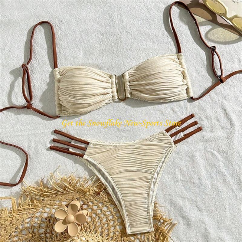Swimsuit Bikini Ruched - E56D Costume da bagno a fascia
