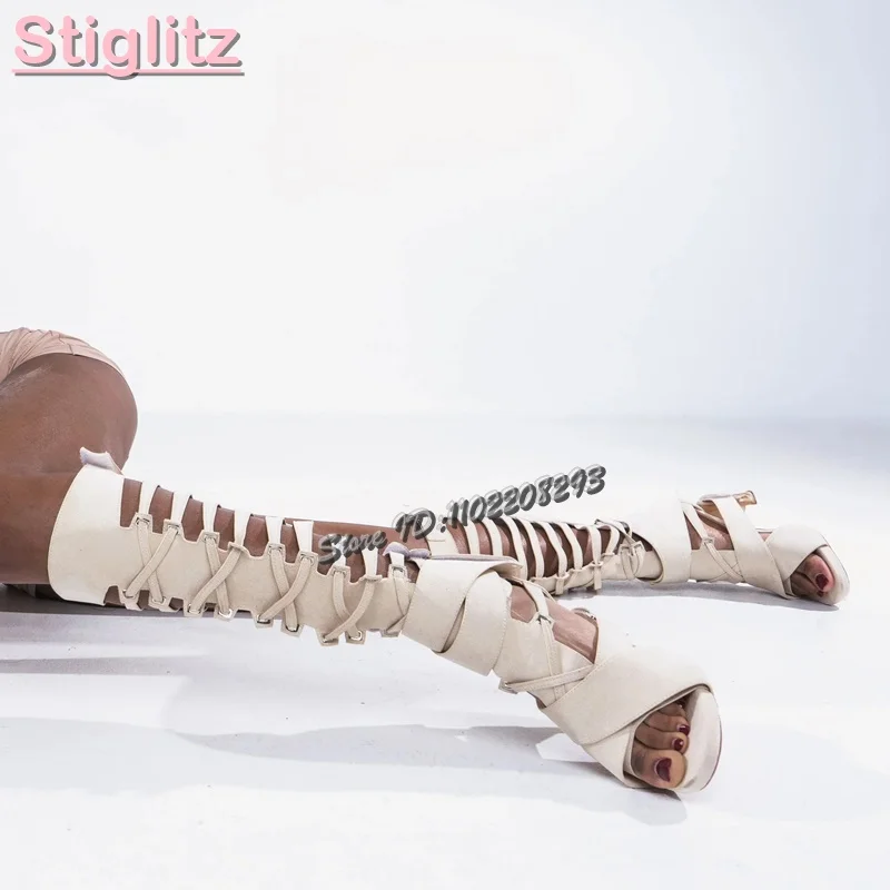 Sandal Strappy Heeled - Sandali romani incrociati retrò Solido smerigliato