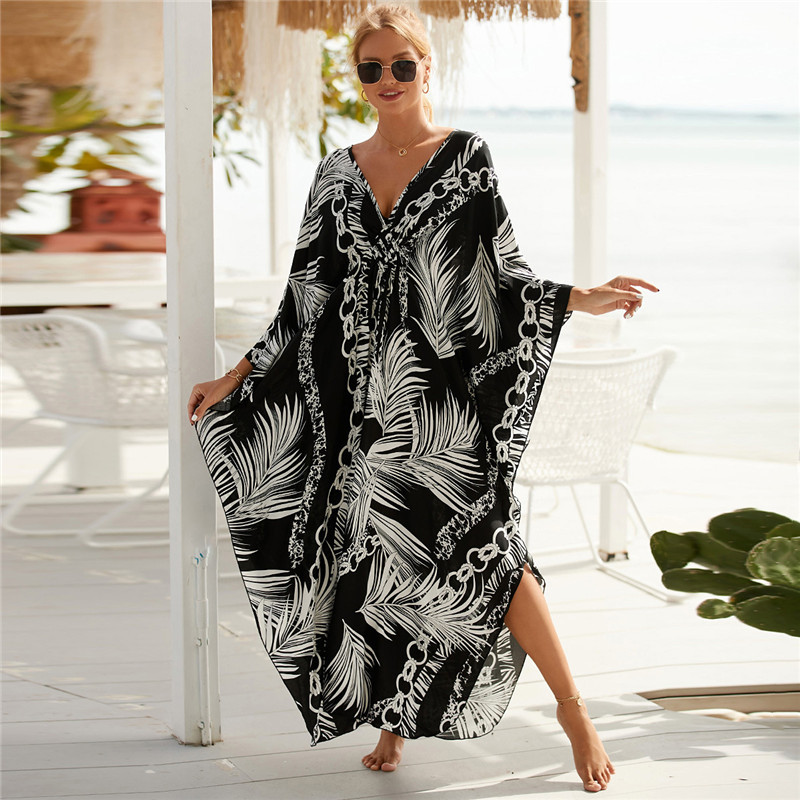 Cover Up Kaftan - Abito da spiaggia caftano a pipistrello