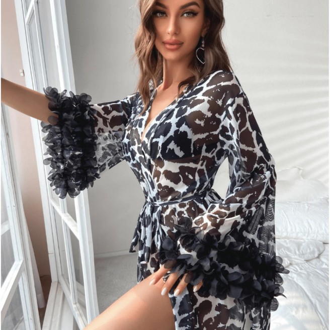 Kimono Lungo in Rete Trasparen - Kimono Sheer Floral recensione e prezzo