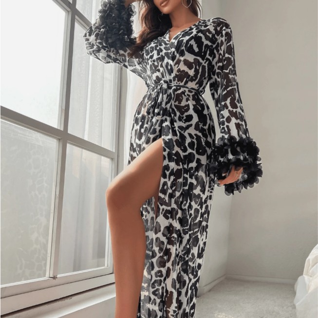 Kimono Lungo in Rete Trasparen - Kimono Sheer Floral recensione e prezzo