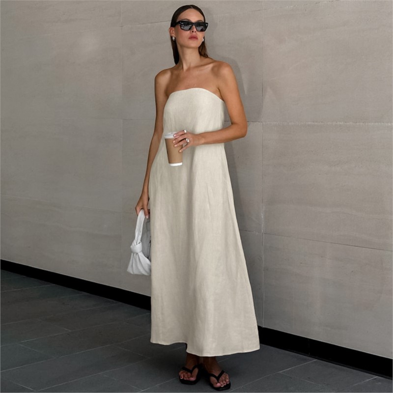 Moda elegante design semplice  - Linen Dress Wrap recensione e prezzo