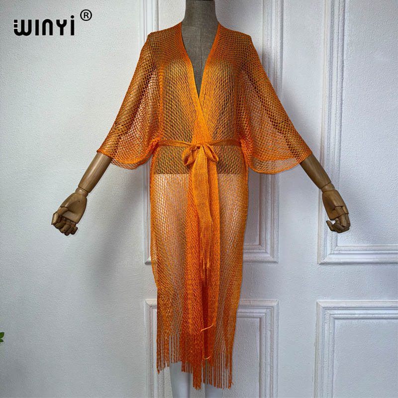WINYI hollow beach kimono vest - Cover Up Kaftan recensione e prezzo