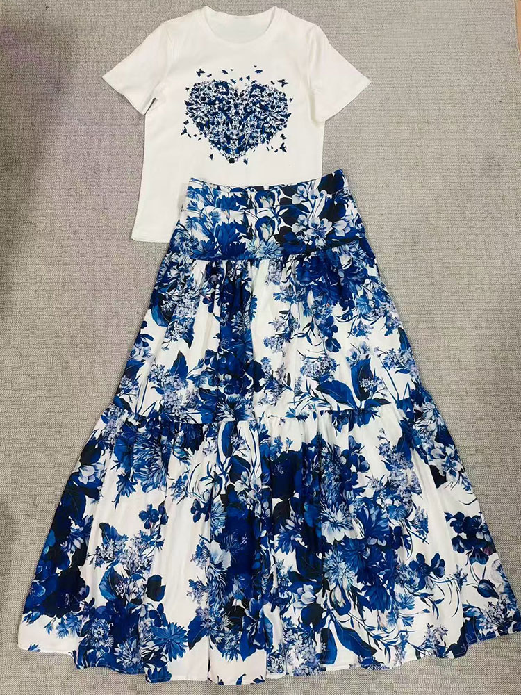 Completo coordinato estivo da  - Midi Skirt Floral recensione e prezzo