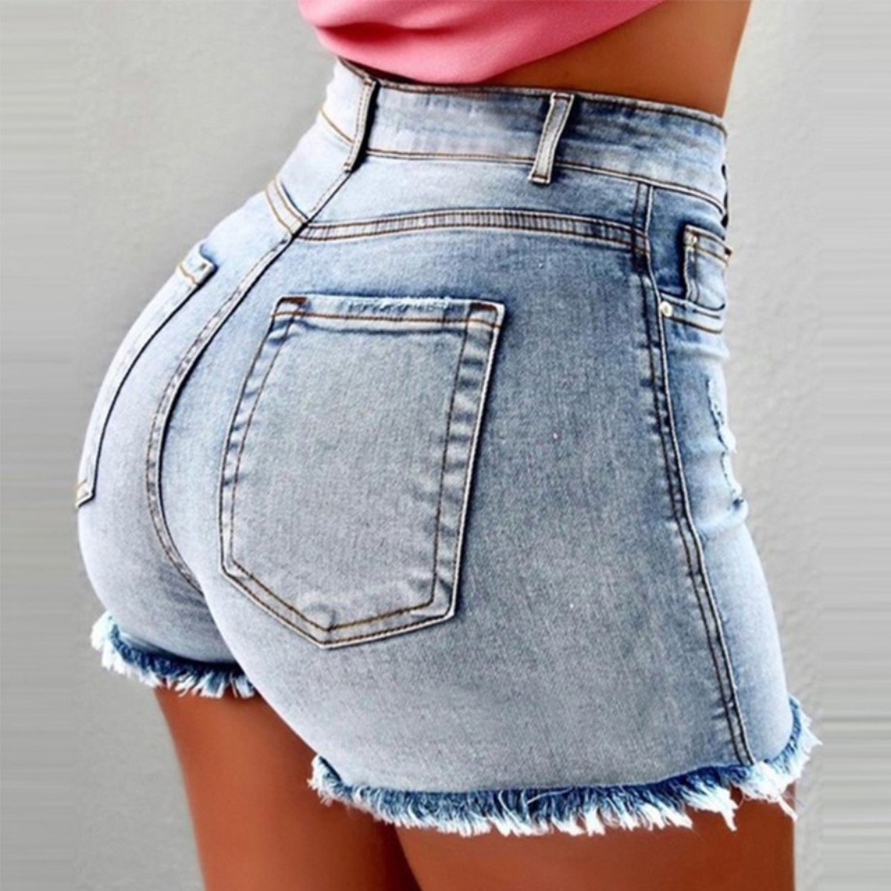 Pantaloncini di jeans a vita a - Shorts Denim Frayed recensione e prezzo