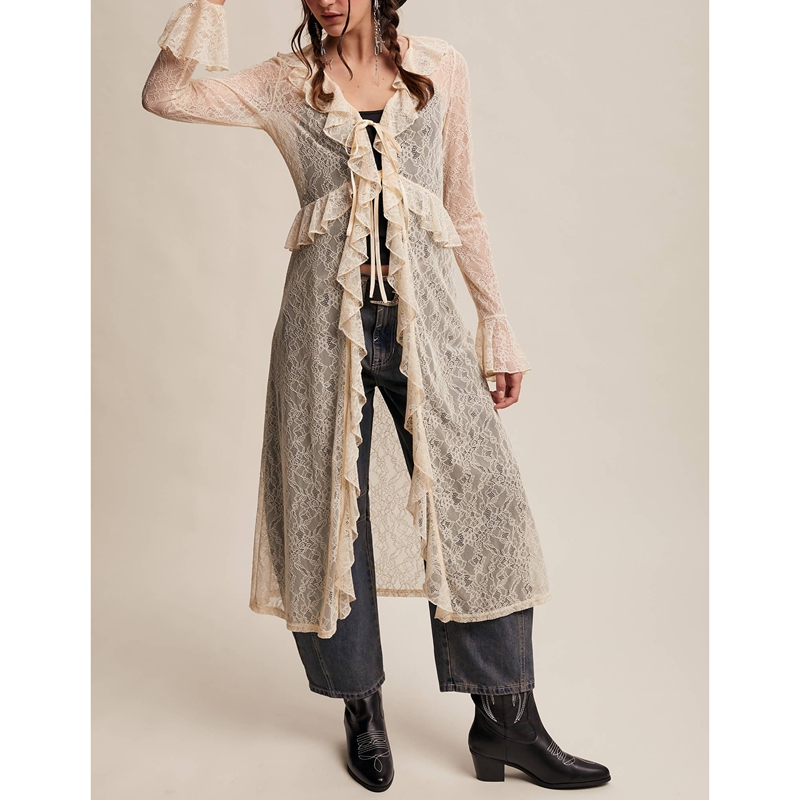Cardigan Lungo Floreale in Piz - Kimono Sheer Floral recensione e prezzo