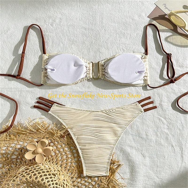 E56D Costume da bagno a fascia - Swimsuit Bikini Ruched recensione e prezzo