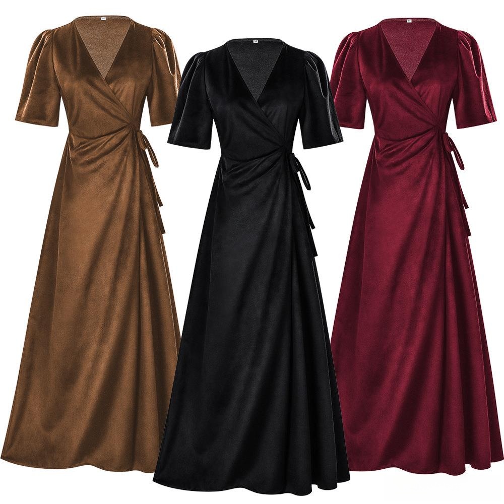 Abito lungo da donna in vellut - Linen Dress Wrap recensione e prezzo