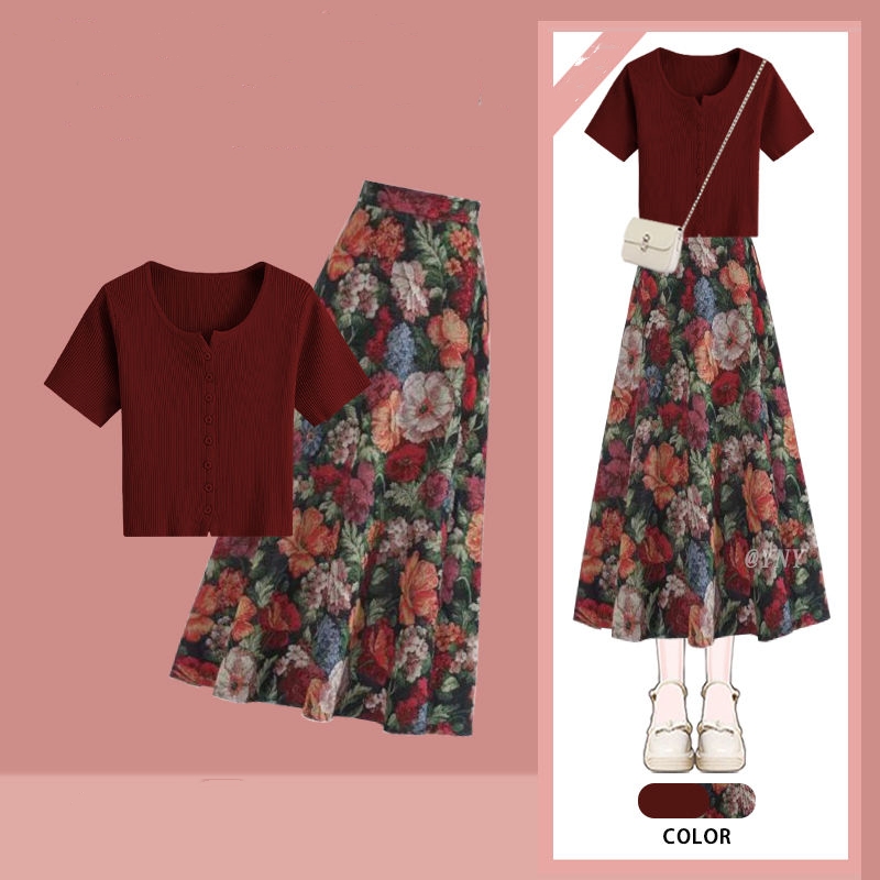 T-shirt da donna Lucky Wine Re - Midi Skirt Floral recensione e prezzo