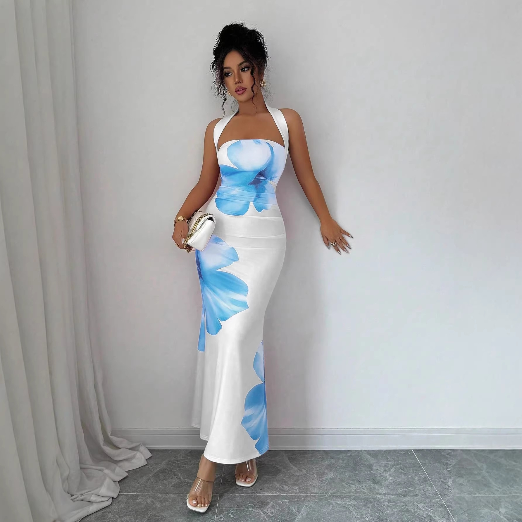 Abito lungo floreale da donna  - Maxi Dress Halter recensione e prezzo