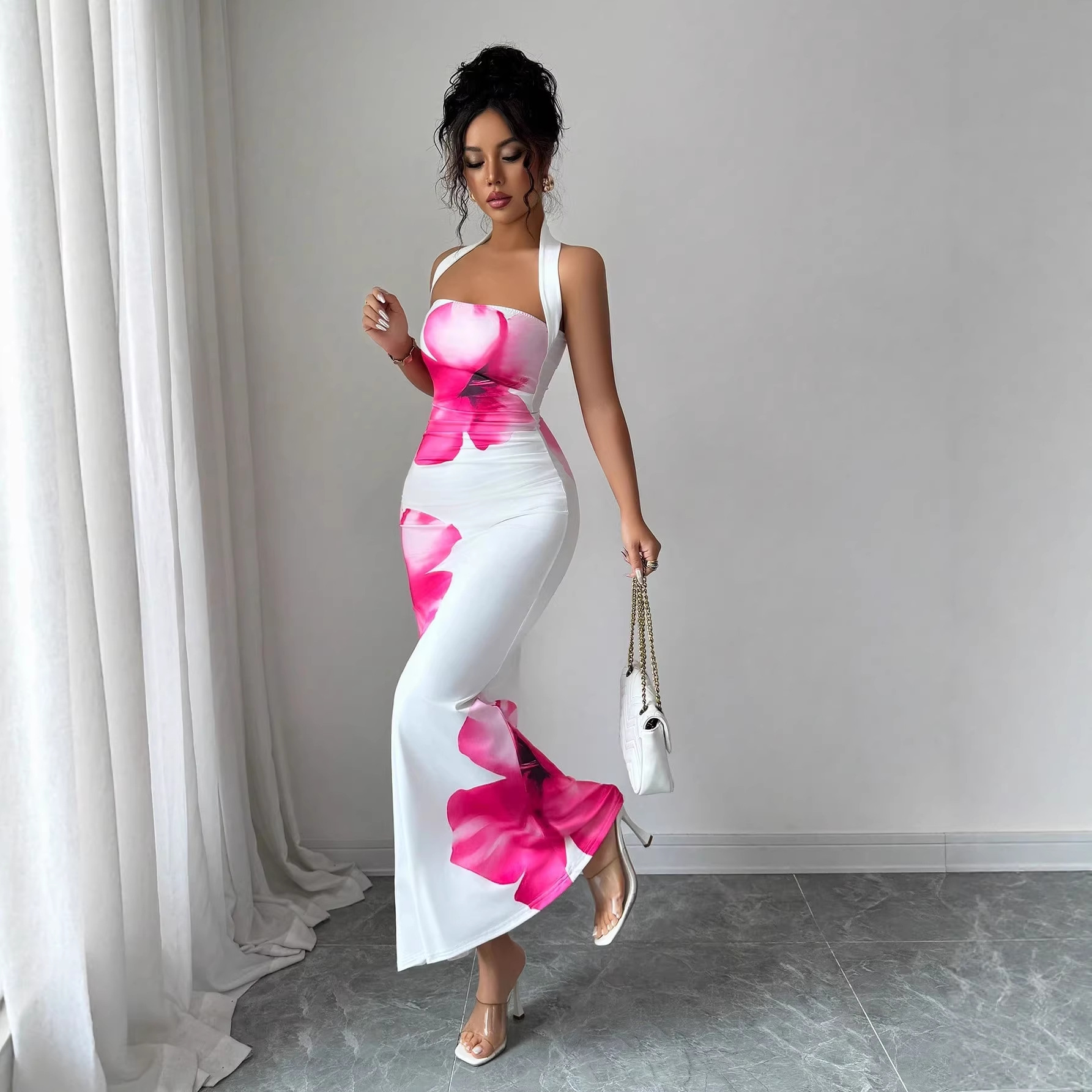 Abito lungo floreale da donna  - Maxi Dress Halter recensione e prezzo