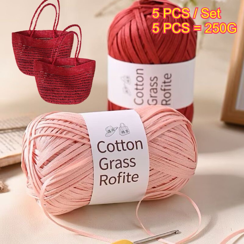 5 pezzi di filato in rafia da  - Crochet Bag Raffia recensione e prezzo