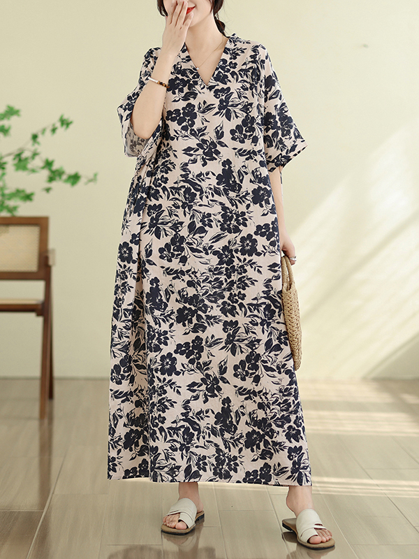 Abito Lungo Estivo Floreale St - Linen Dress Wrap recensione e prezzo